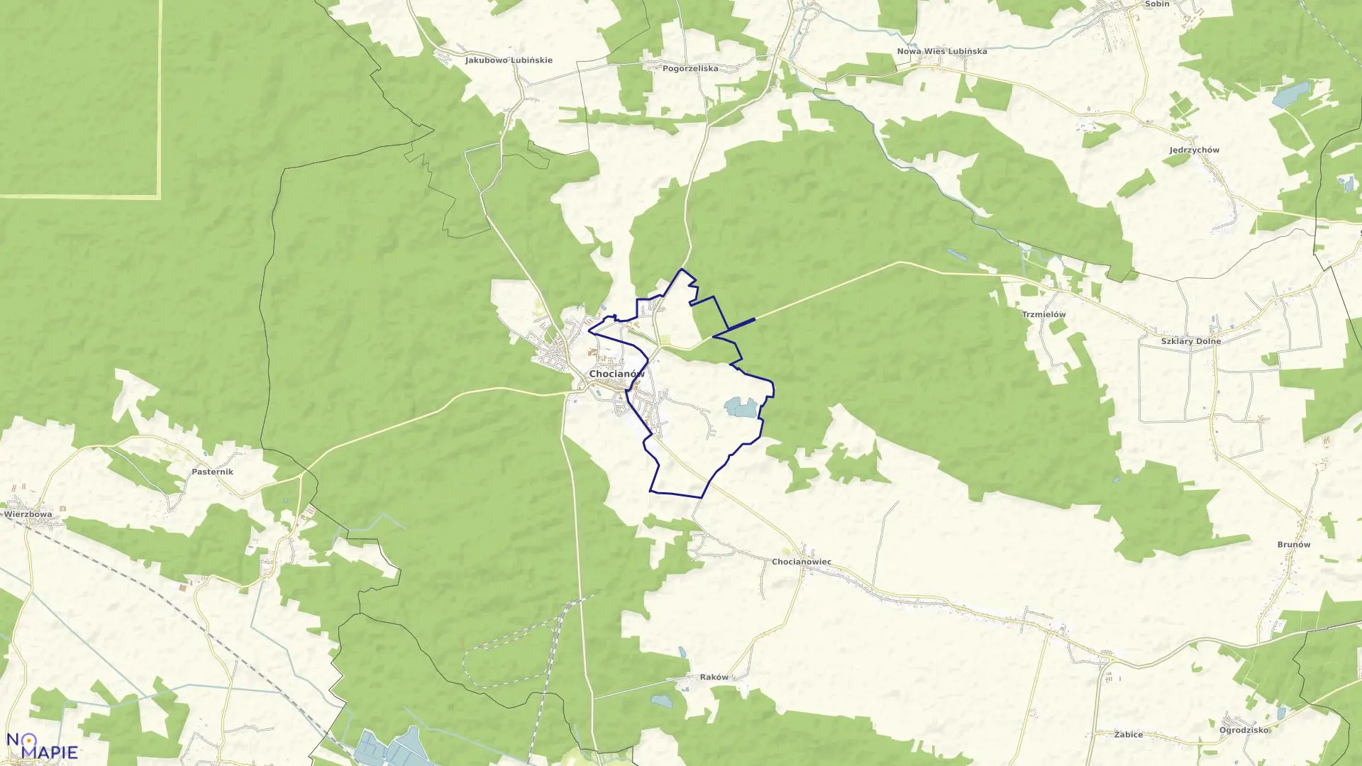 Mapa obrębu Obręb 3 w gminie Chocianów